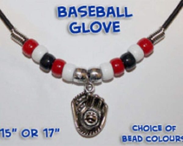 Baseball Glove Necklace (you choose the bead colors)