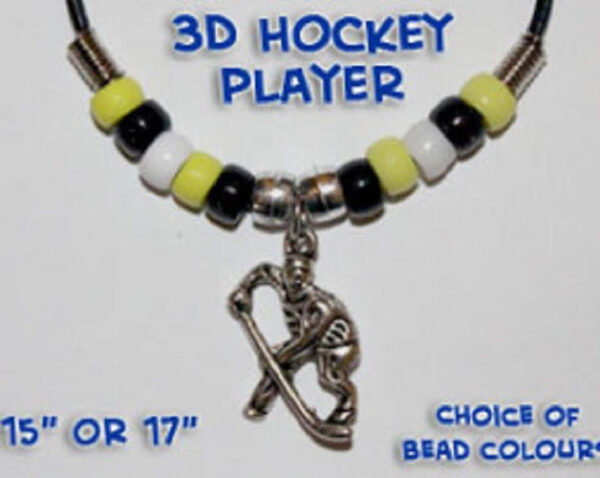 Hockey Player Necklace (you choose the bead colors)