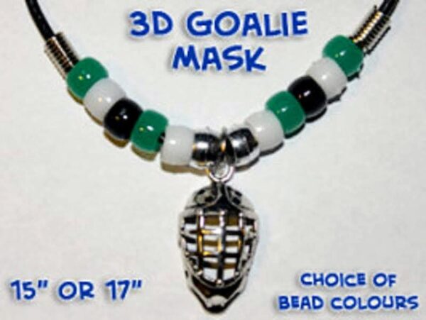 Goalie Mask Necklace (you choose the bead colors)