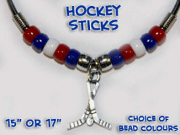 Hockey Sticks Necklace (you choose the bead colors)