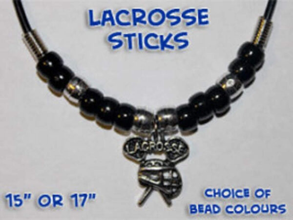 Lacrosse Stick Necklace (you choose the bead colors)