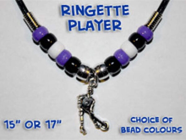 Ringette Player Necklace (you choose the bead colors)